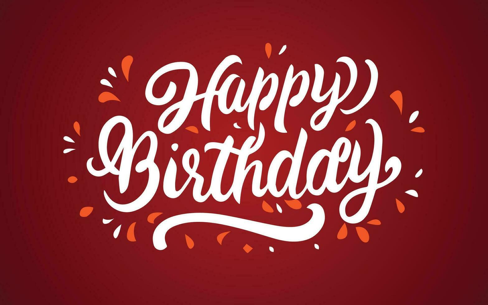 Happy Birthday lettering card. Hand drawn typography poster vector