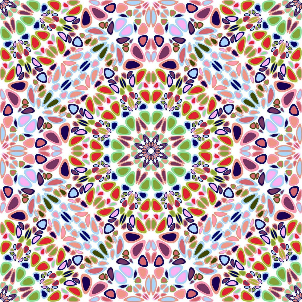 Geometrical seamless mandala ornament pattern background - floral bohemian oriental vector art design