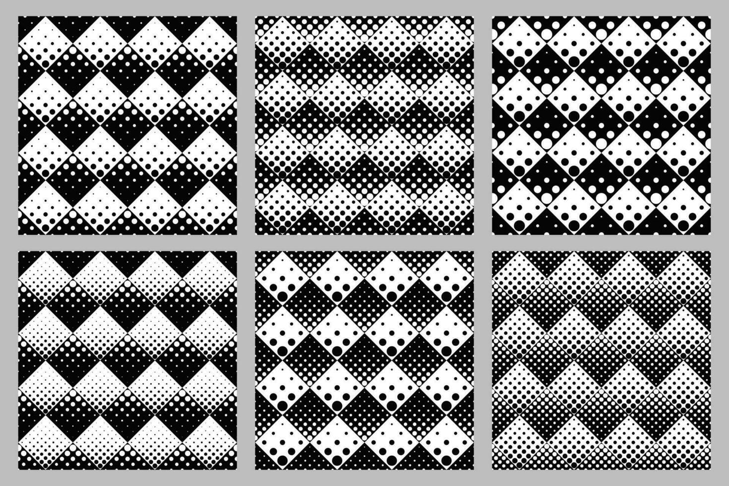 Geometrical retro circle pattern background set - abstract vector graphic designs