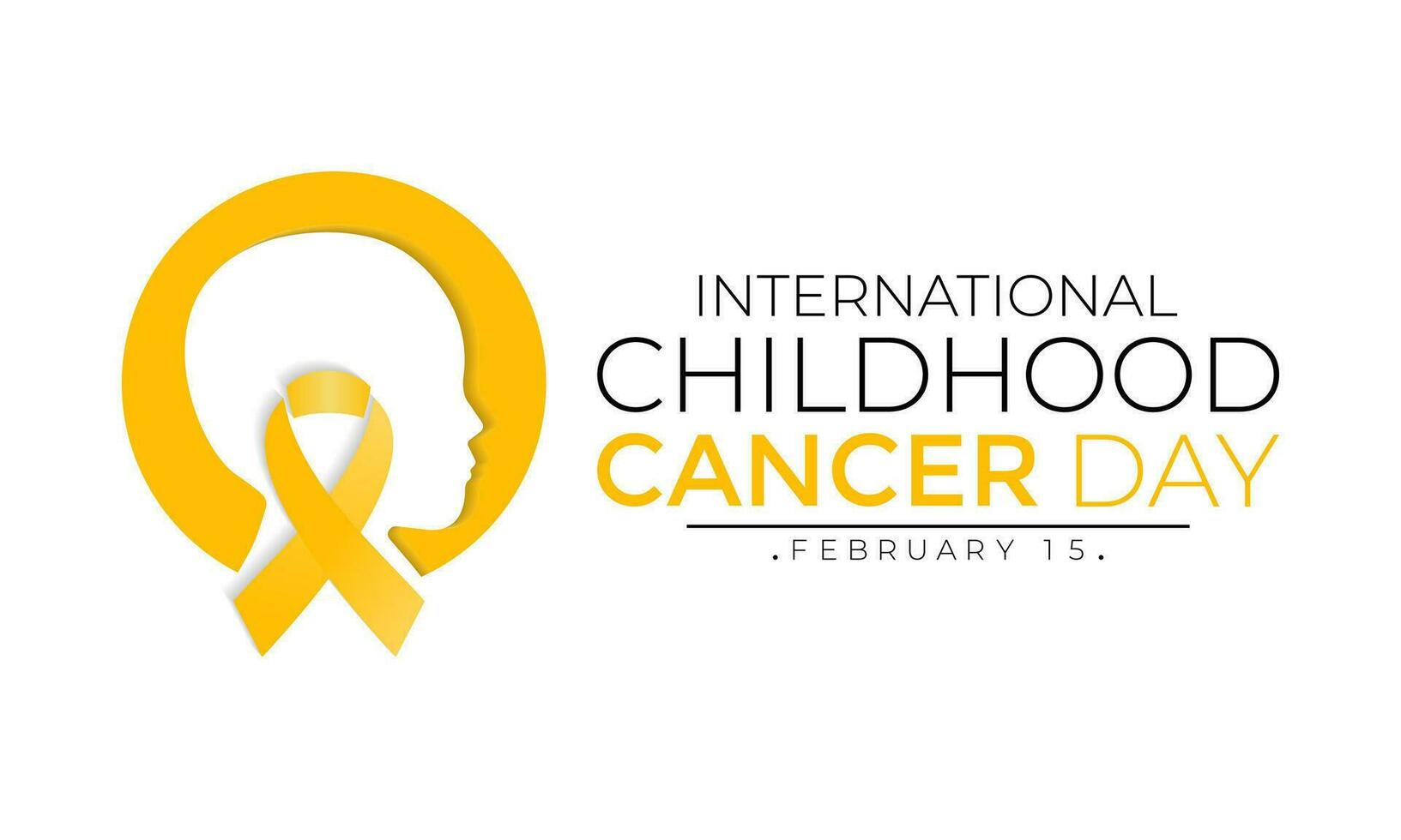 International Childhood Cancer day is observed every year on February 15. Health Awareness of children. Vector Illustration .
