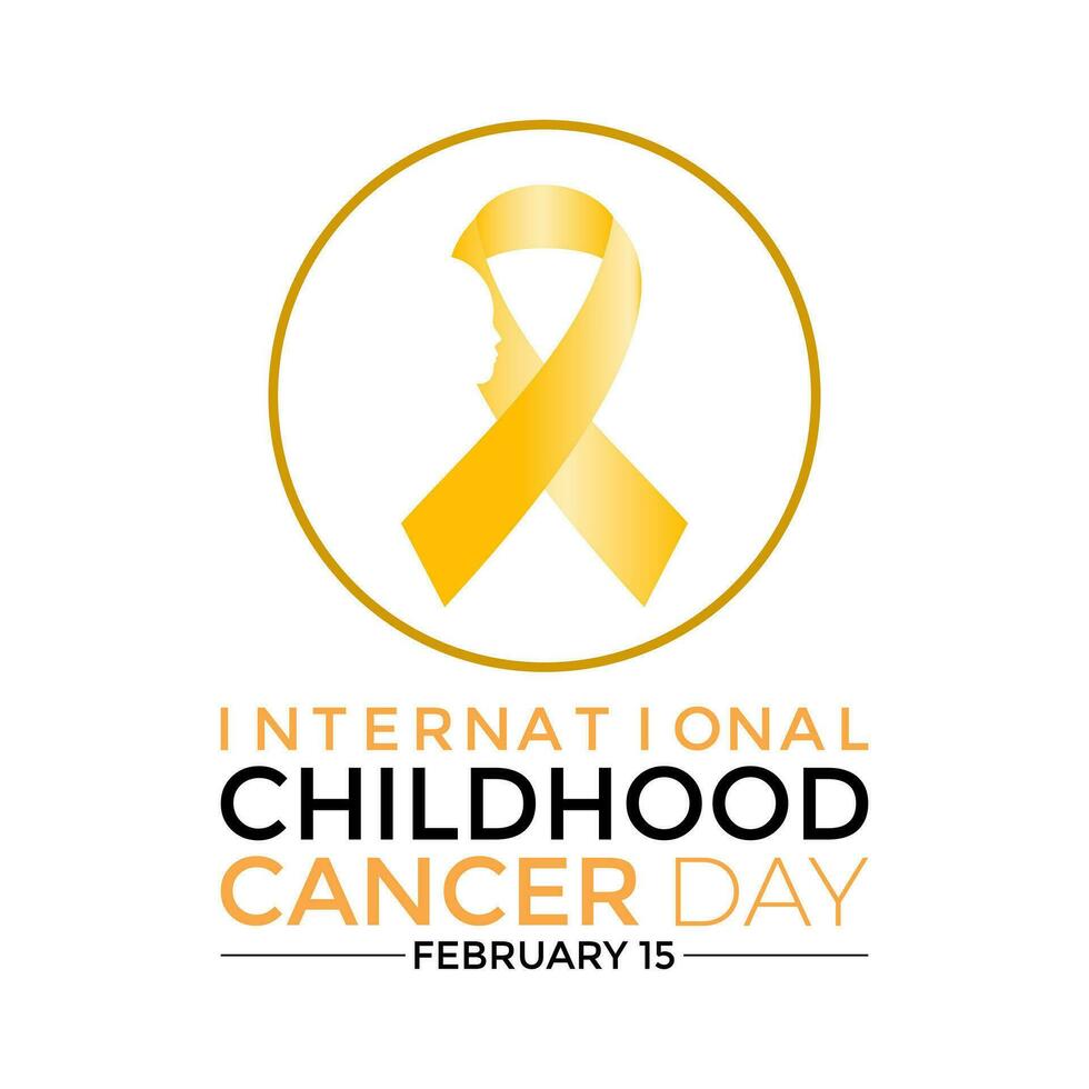 International Childhood Cancer day is observed every year on February 15. Health Awareness of children. Vector Illustration .