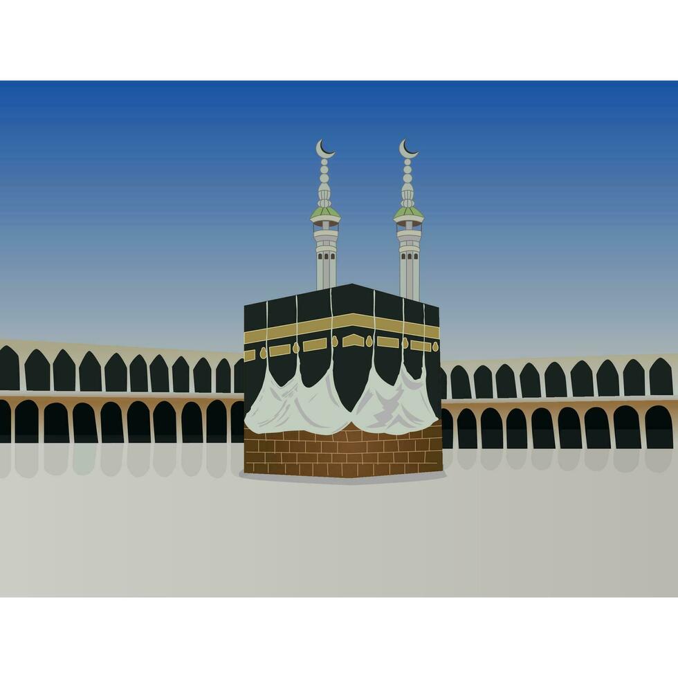 Vector Illustration of the Kaaba in Makkah