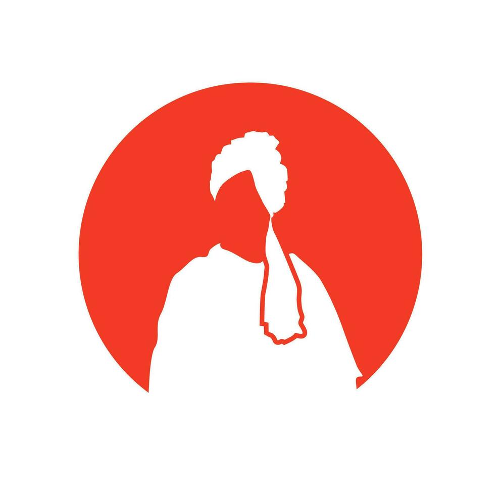 Swami Vivekananda face vector illustration icon.