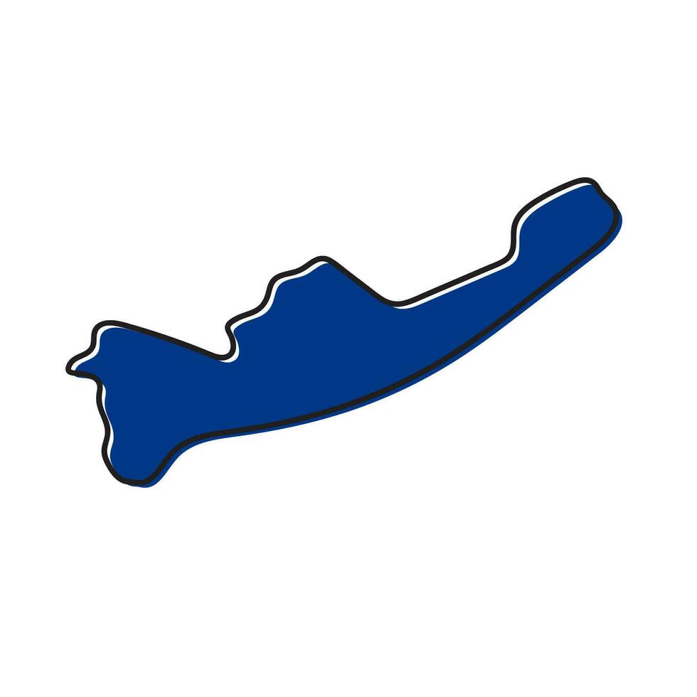 Hambantota district of Sri lanka vector map illustration.