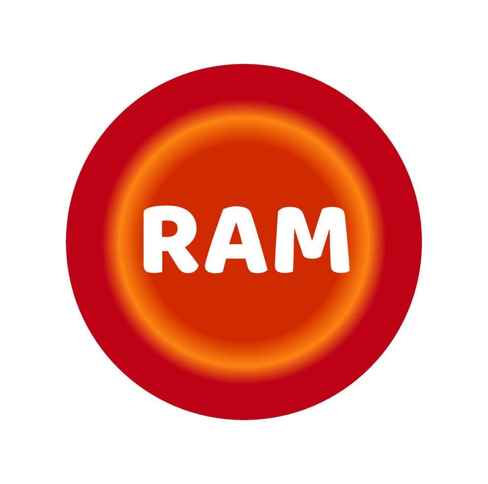 señor RAM escrito en rojo punto icono vector