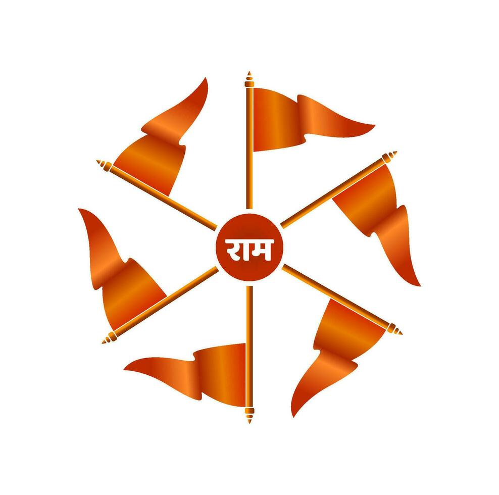 Orange flag vector icon. Bhagwa zenda vector.