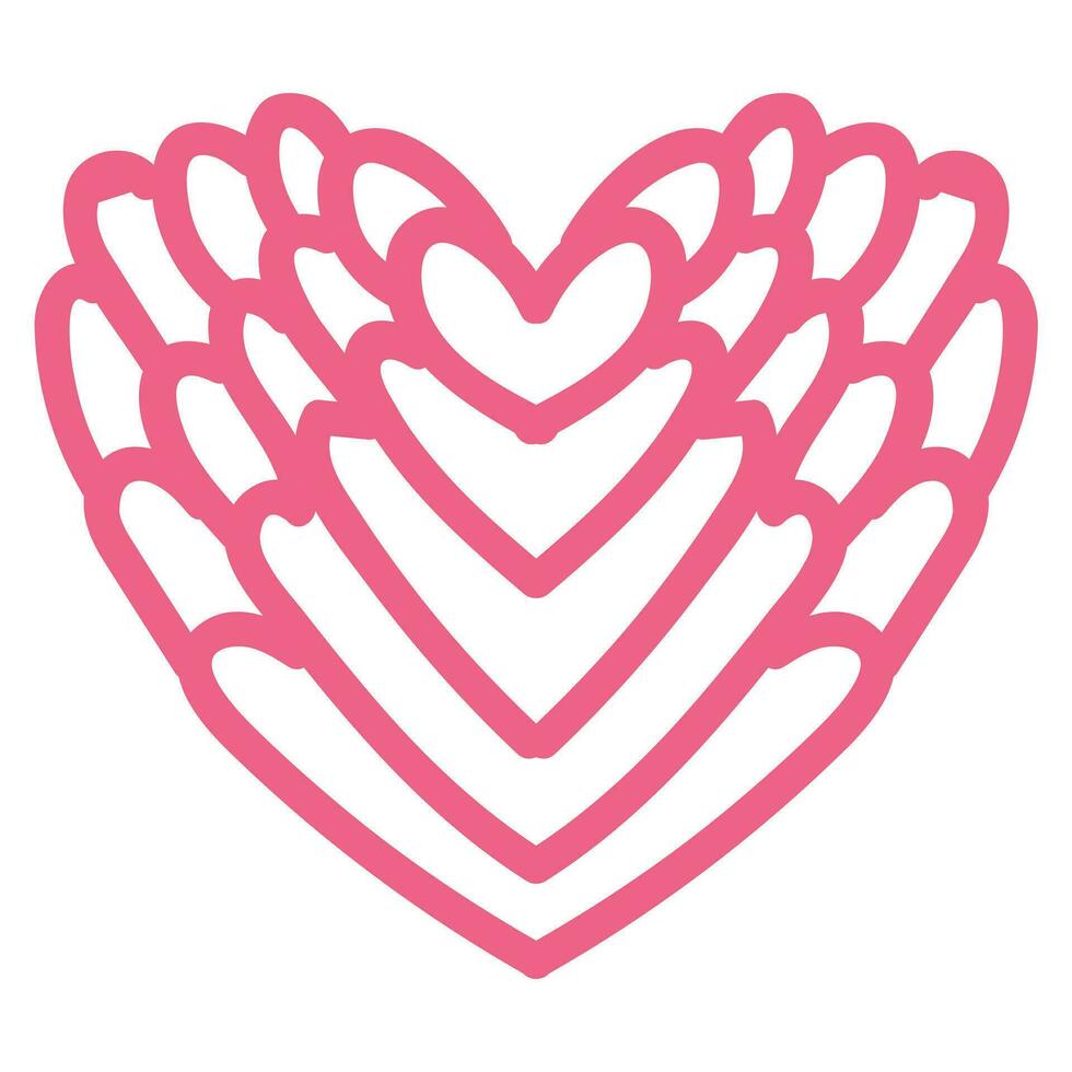 Heart with an openwork pattern. Open illustration isolated on white background. Vector illustration