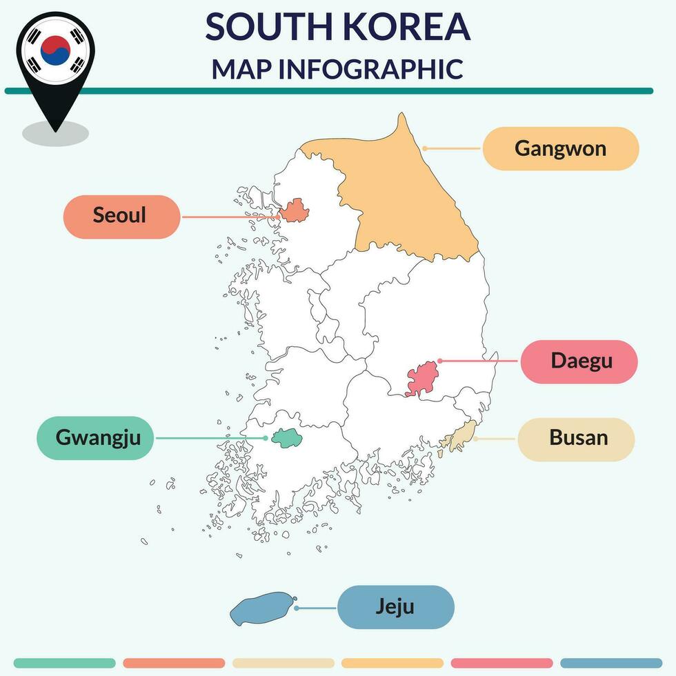 infografía de sur Corea mapa. mapa infografía vector