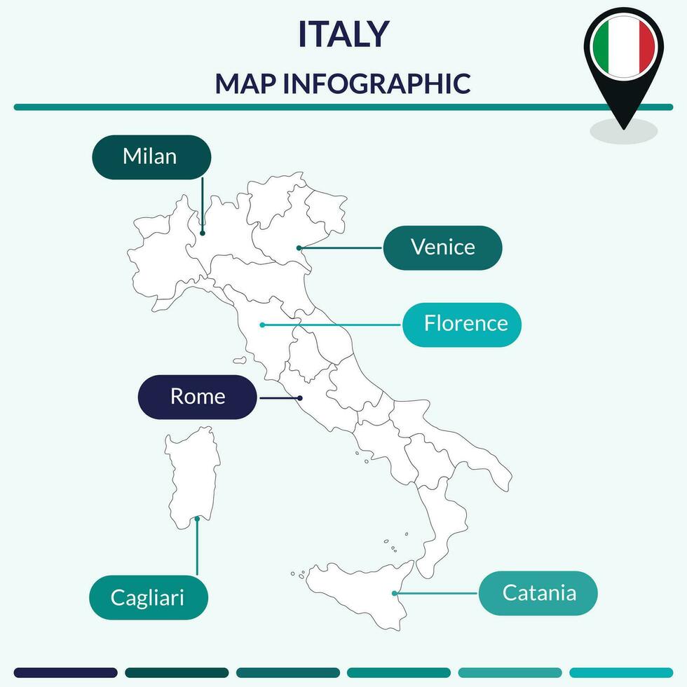 Infographic of Italy map. Map infographic vector