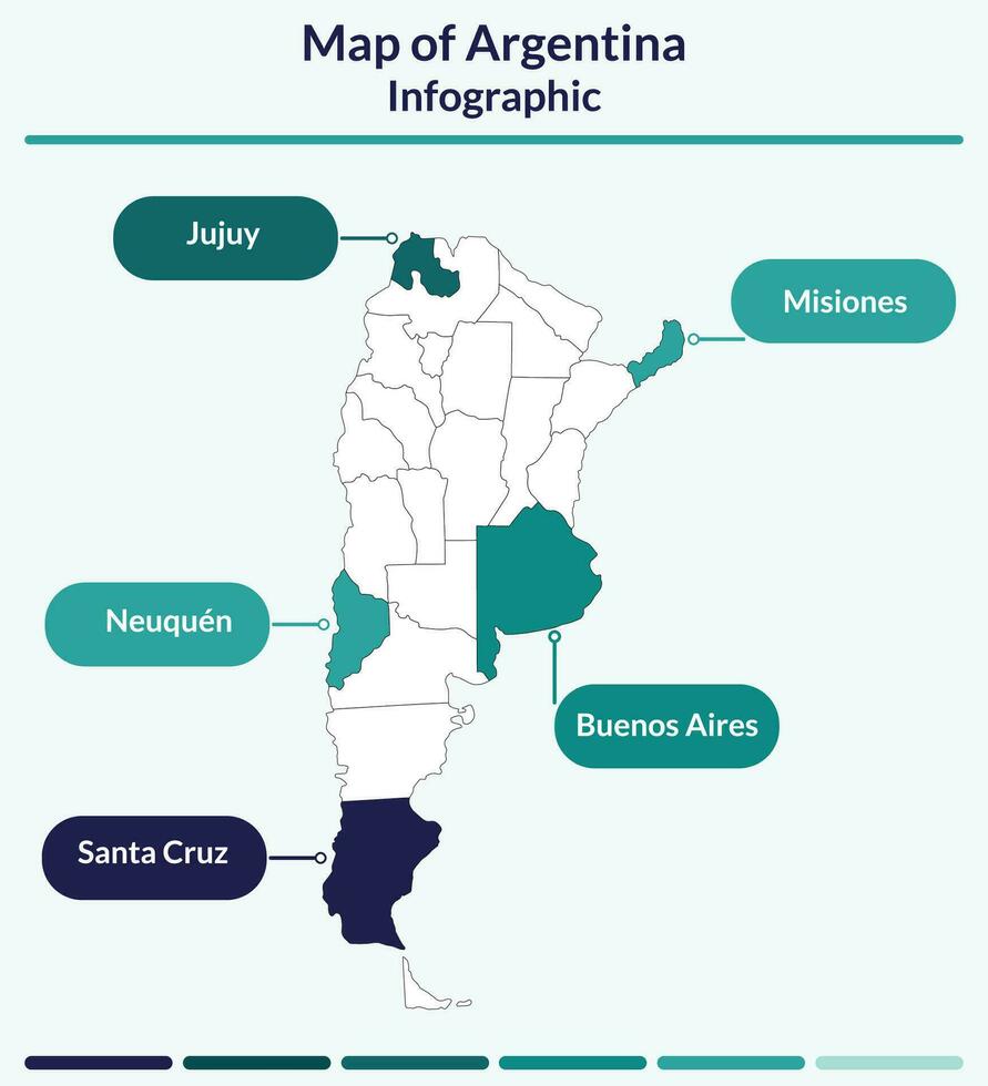 Infographic of Argentina map vector