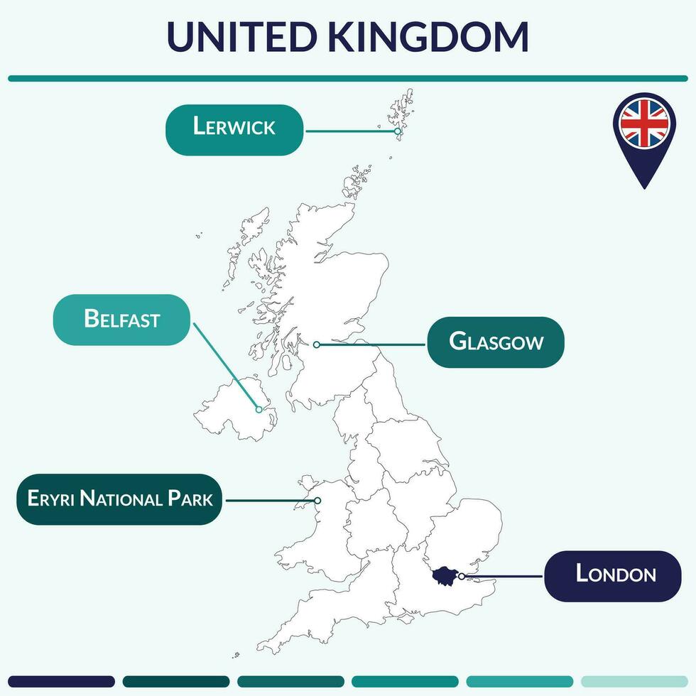 Infographic of United Kingdom map. Map infographic vector