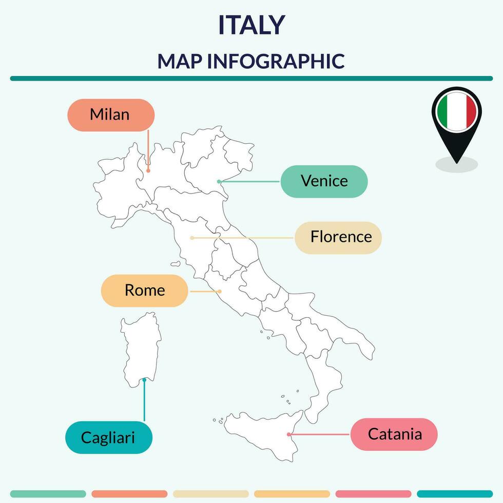Infographic of Italy map. Map infographic vector