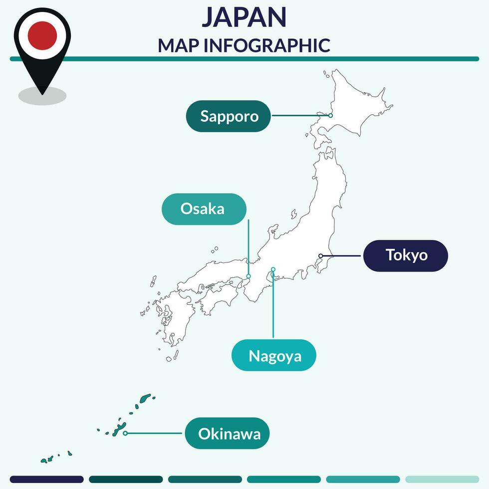 Infographic of Japan map. Map infographic vector