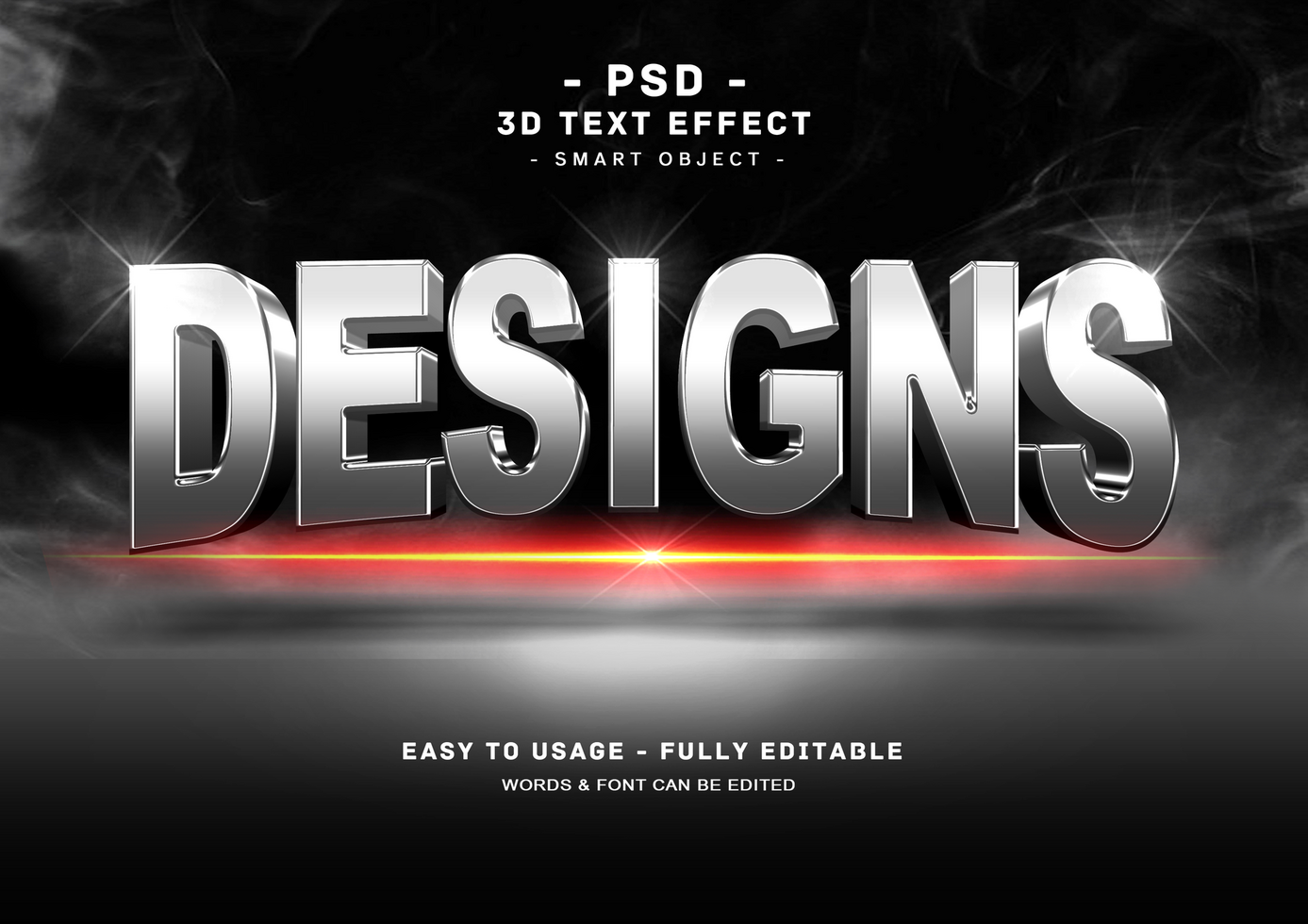 Designs 3d Silver Text Style Effect psd