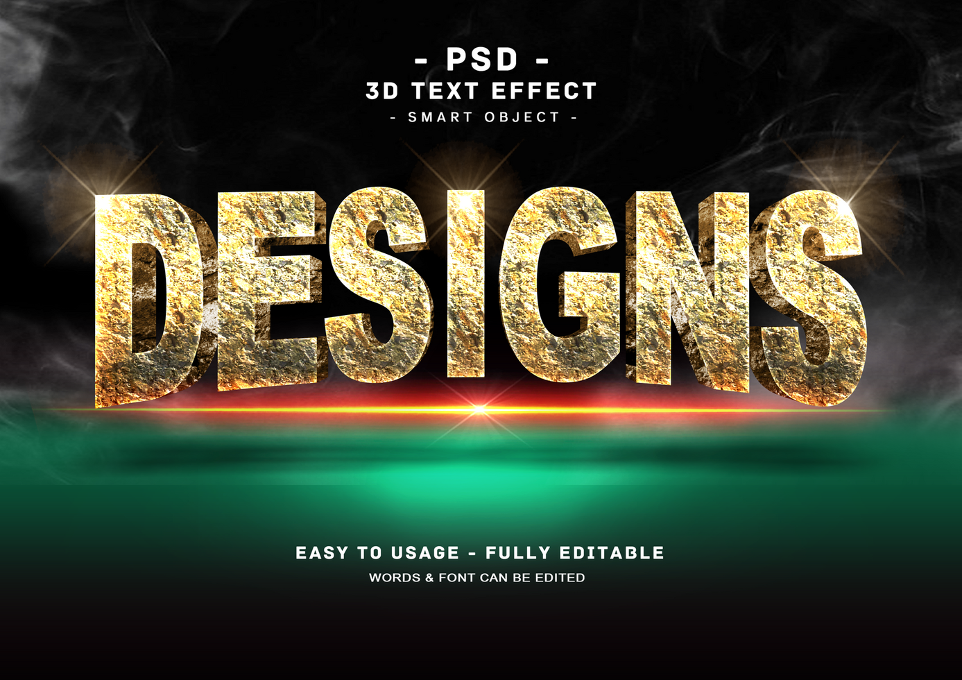 Designs 3d Stone Text Style Effect psd
