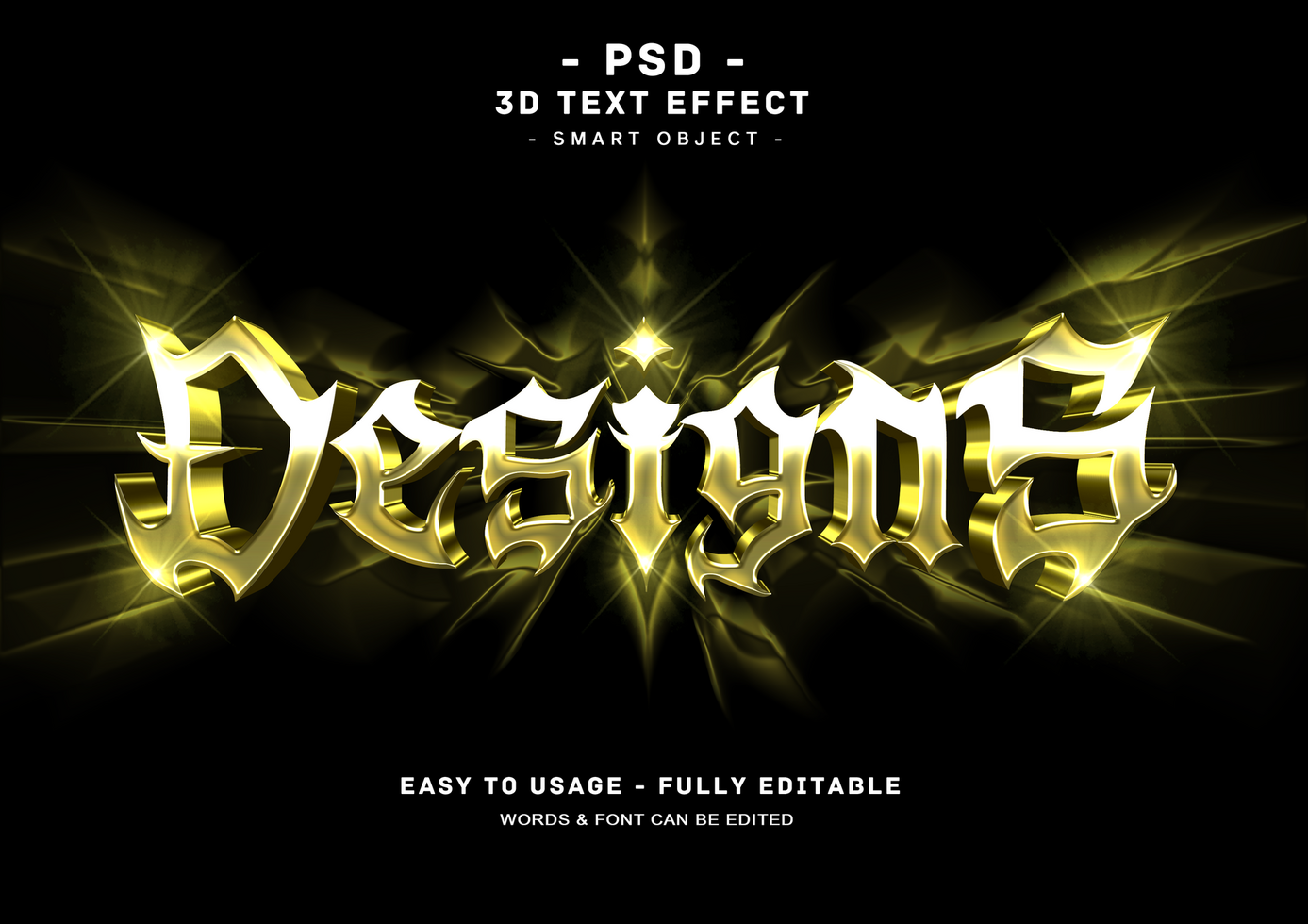 Designs 3d Metal Text Style Effect psd