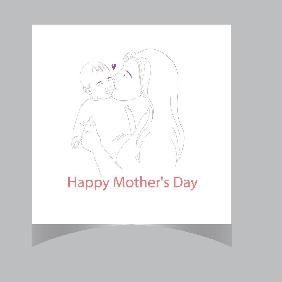 Happy Mothers day card with modern calligraphy vector