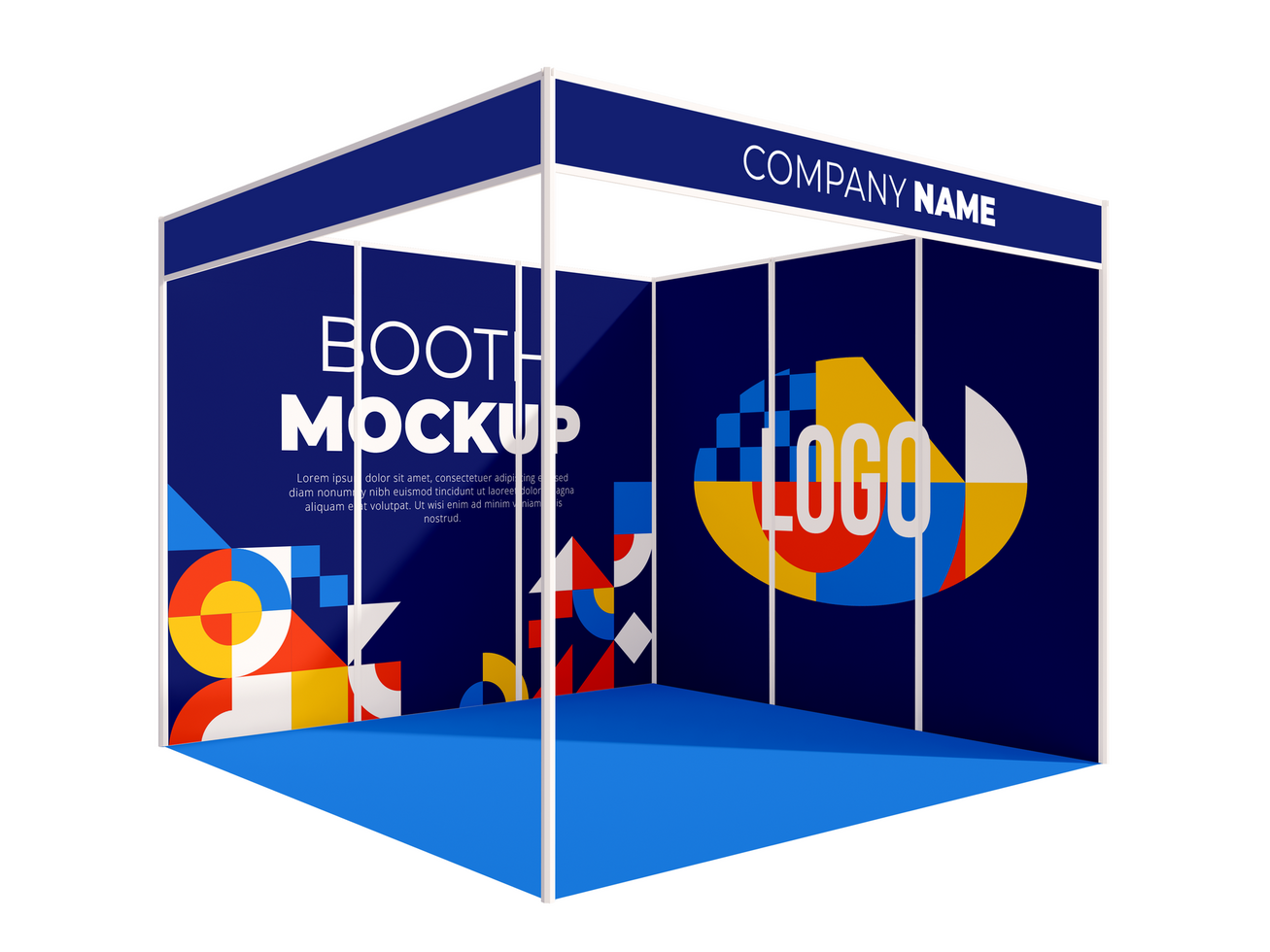 PSD 3D Booth Stand Event Exhibition Mockup Template