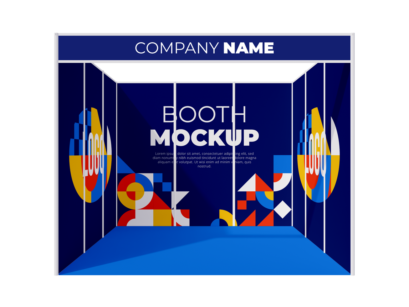 PSD 3D Booth Stand Event Exhibition Mockup Template