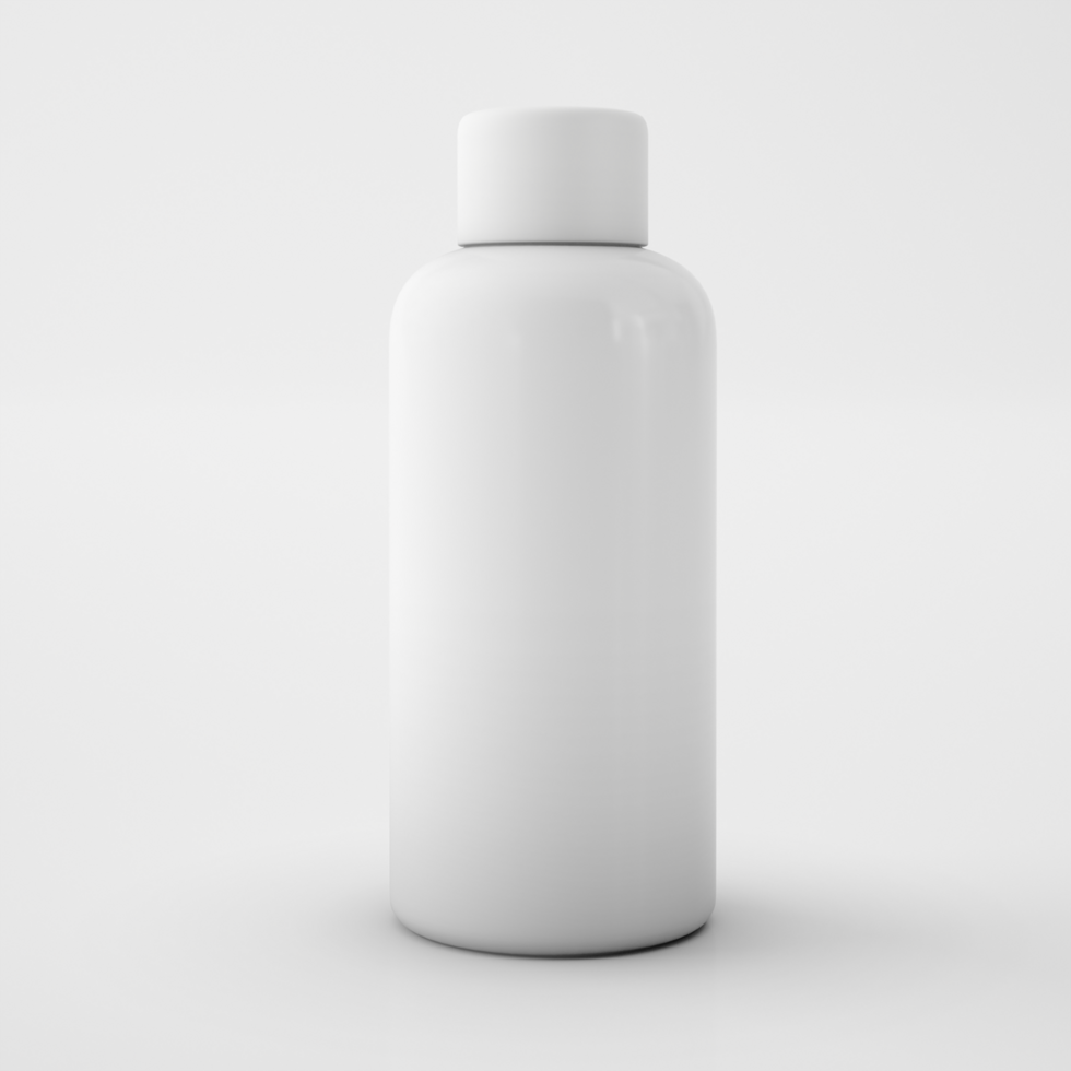 clean white metallic bottle  view mockup psd