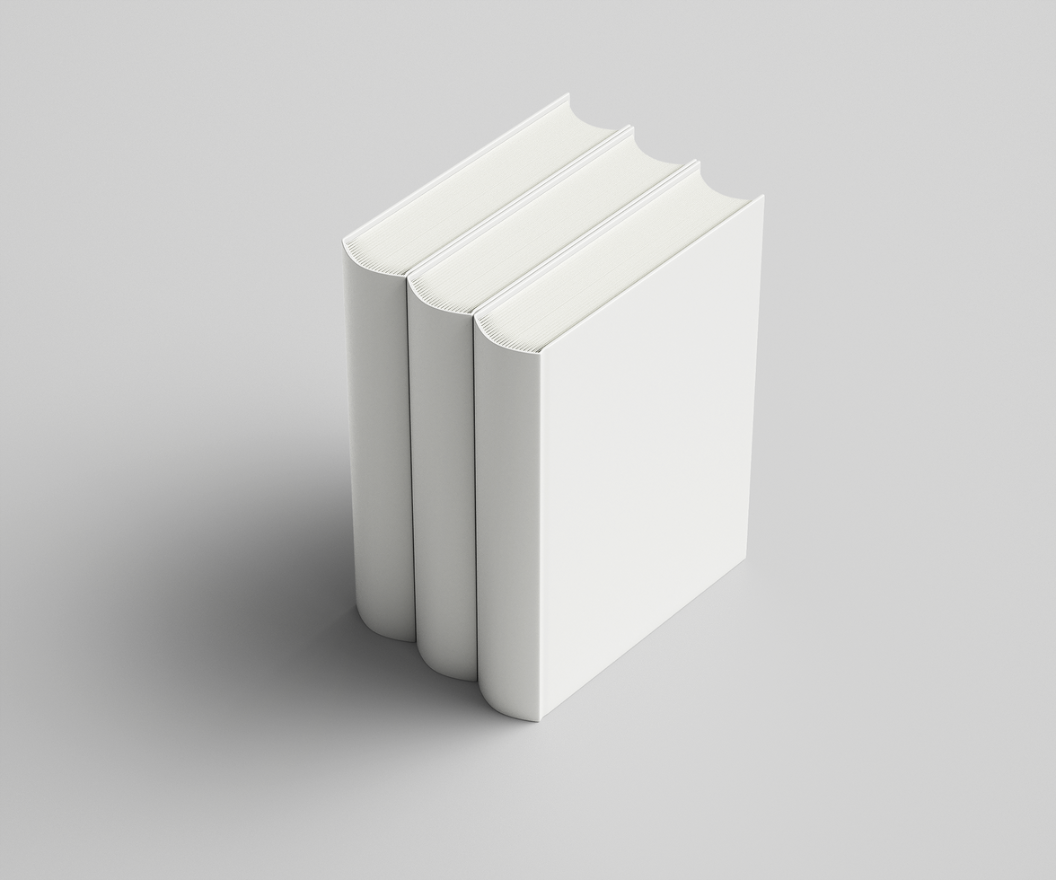 Set of blank book cover template. Isolated on transparent background. psd