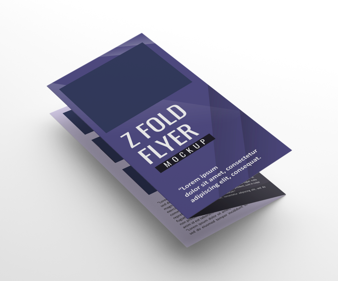 A4 brochure mock up. A3 half-fold blank template design. Flyer with copy space. psd