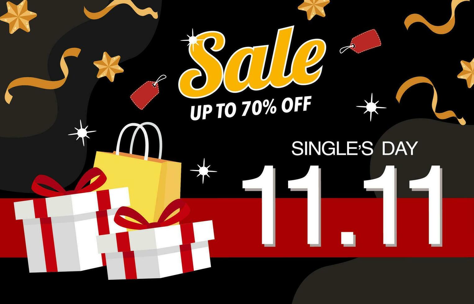 11.11 sale background. Single's day sale. 11.11 Shopping festival promotion. Vector illustration template for Poster, Banner, Flyer, Card, Post, Cover. Singles Day discount concept.