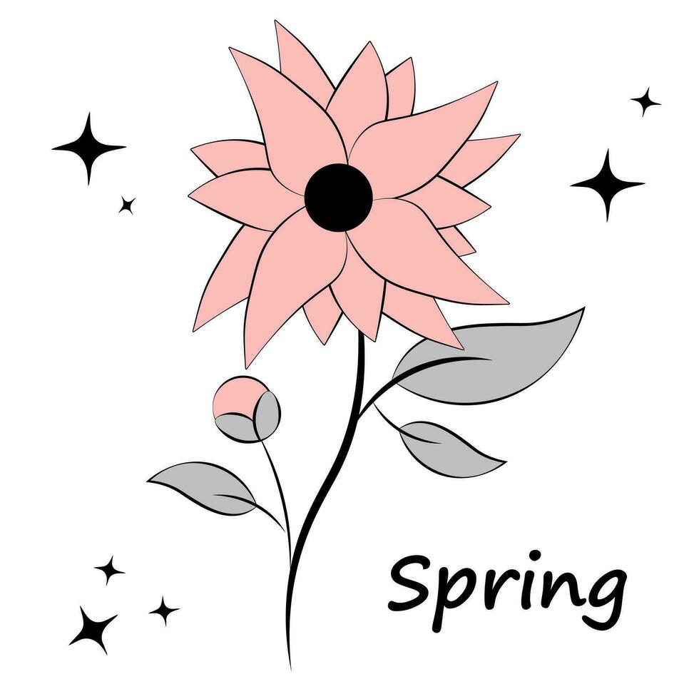 Flower on white background. Spring vector