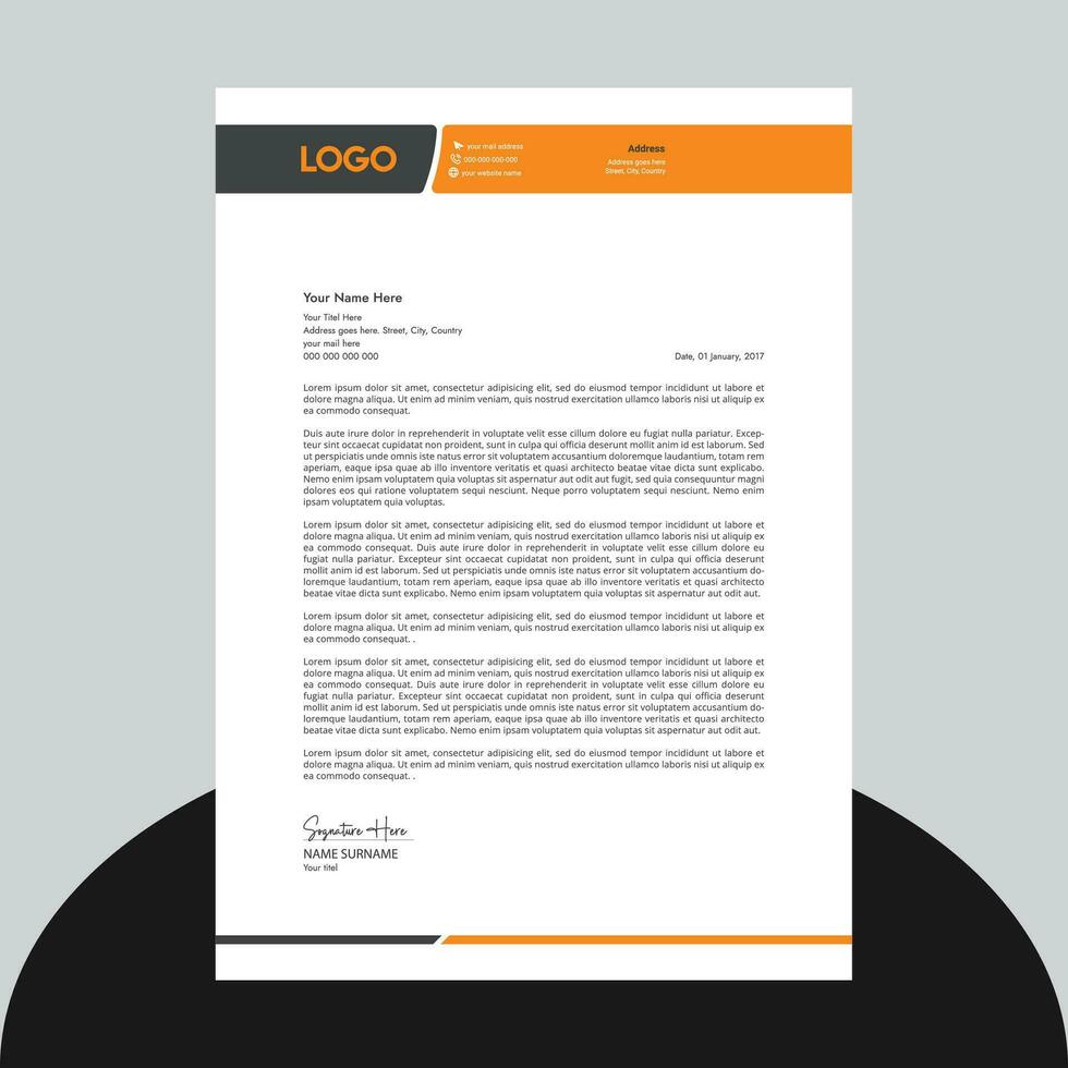 Modern corporate business letterhead template vector