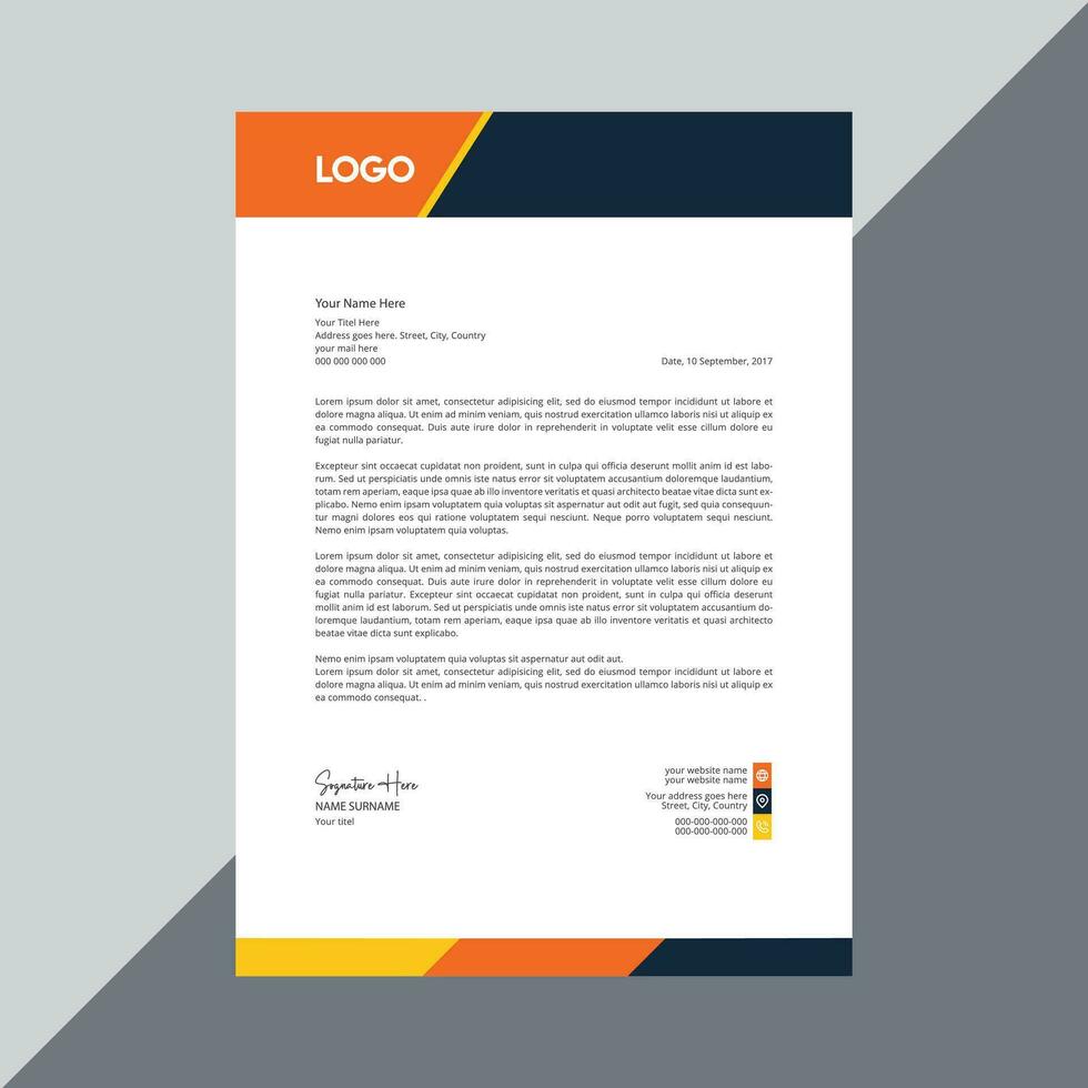 Modern corporate business letterhead template vector