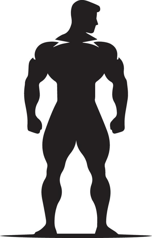 A Minimal Body Builder Pose vector silhouette black color