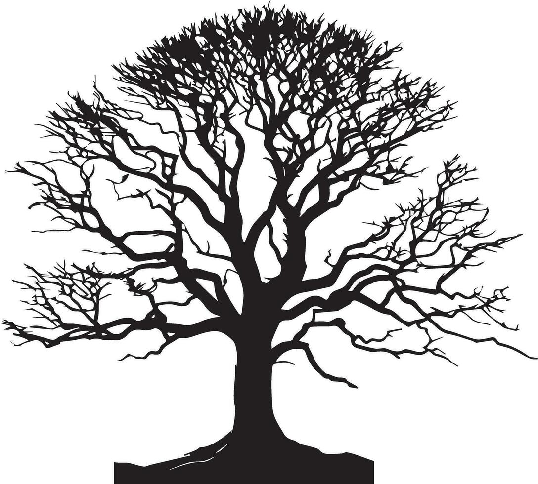 Naked Tree vector silhouette black color