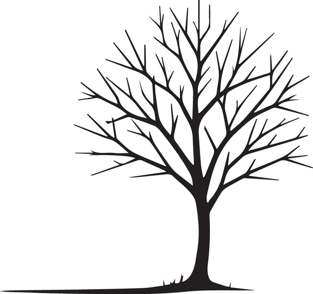 Naked Tree vector silhouette black color