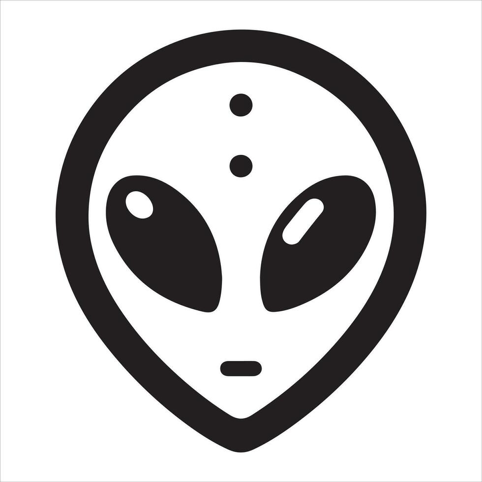 mínimo extraterrestre icono vector silueta negro color