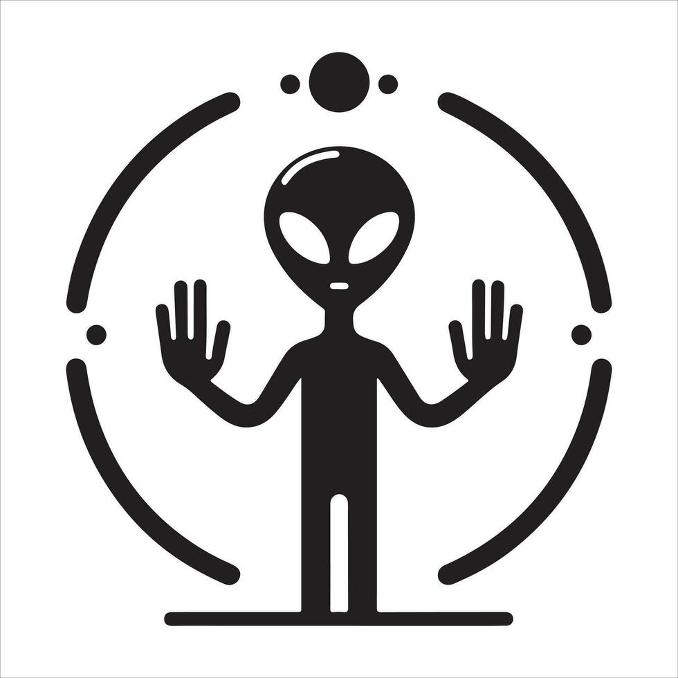 mínimo extraterrestre icono vector silueta negro color