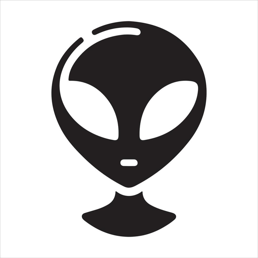 mínimo extraterrestre icono vector silueta negro color