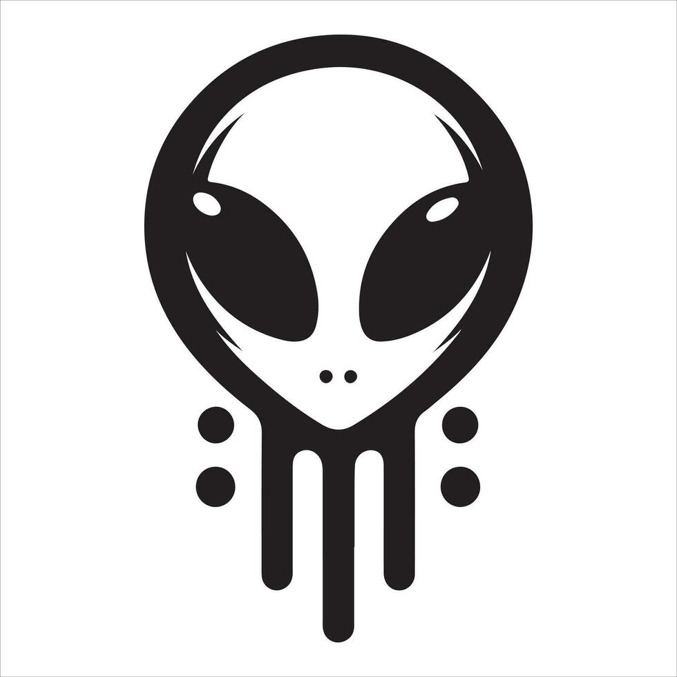 Minimal Alien Icon vector silhouette black color