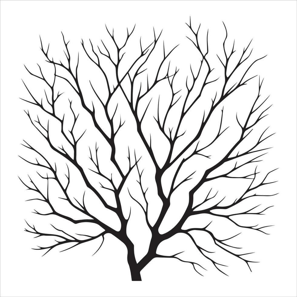 Minimal Autumn Naked Tree vector silhouette