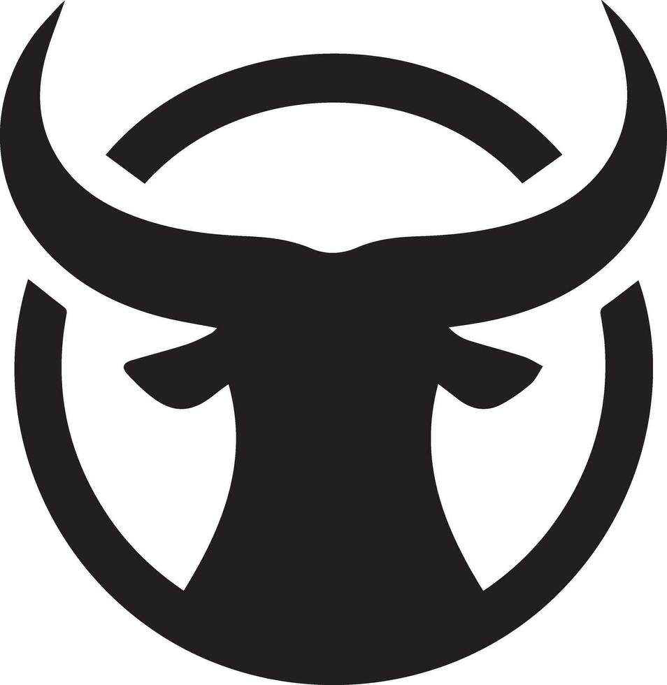 Bull Horn Vector silhouette black color, A Bull Horn Icon vector
