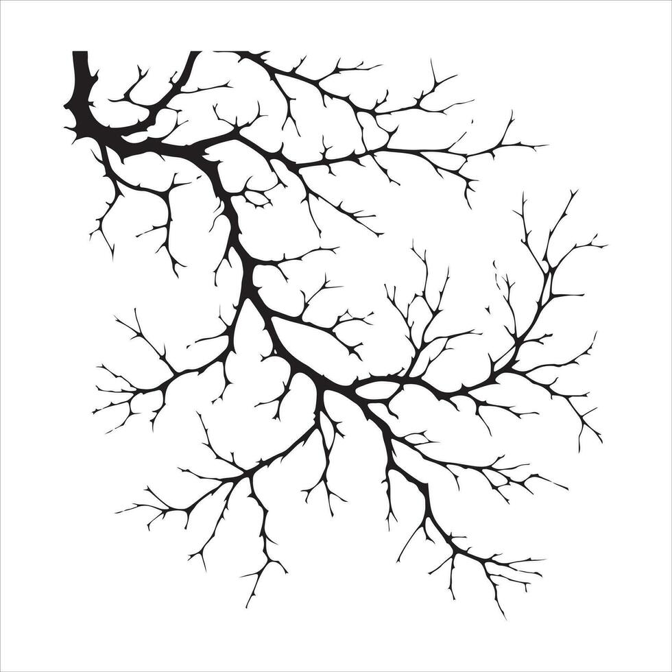 Minimal Autumn Naked Tree vector silhouette