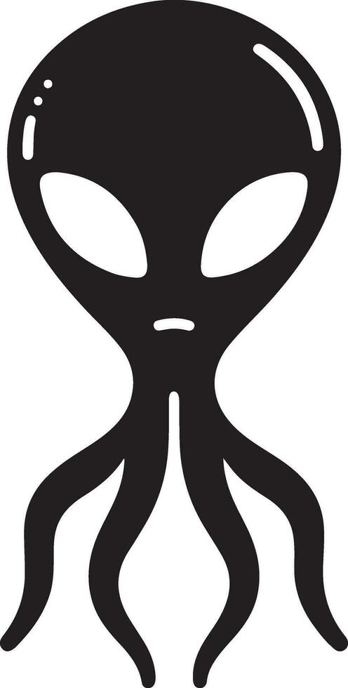 mínimo extraterrestre icono vector silueta negro color