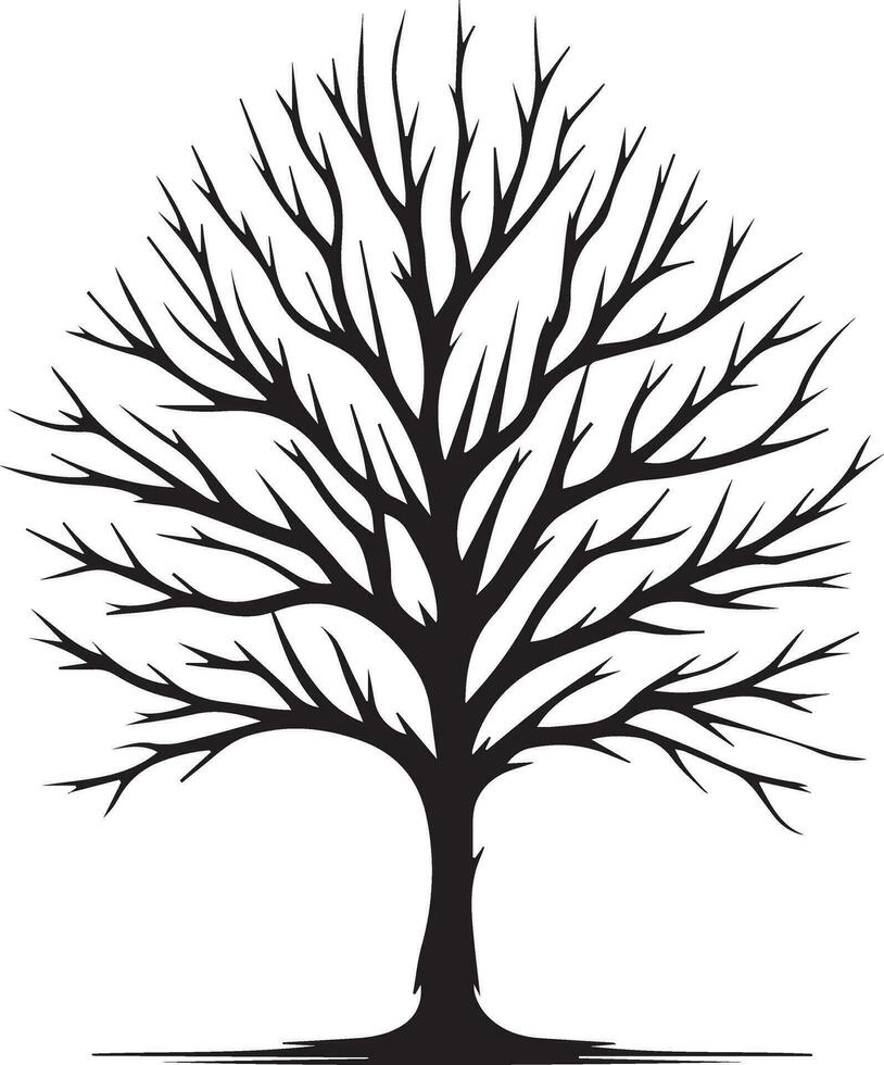 Naked Tree vector silhouette black color