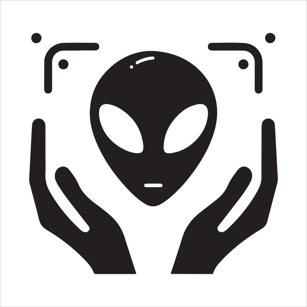 mínimo extraterrestre icono vector silueta negro color