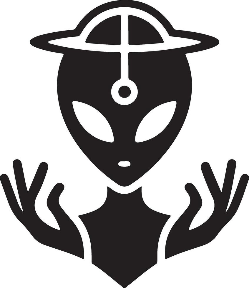 mínimo extraterrestre icono vector silueta negro color