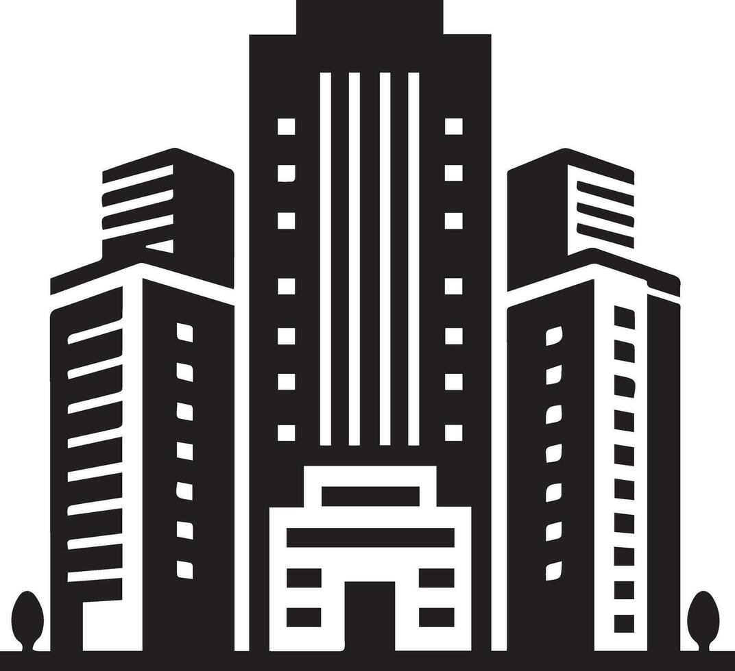 Building Icon vector silhouette black color