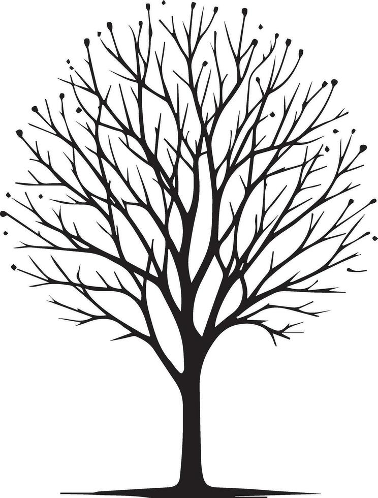 Naked Tree vector silhouette black color