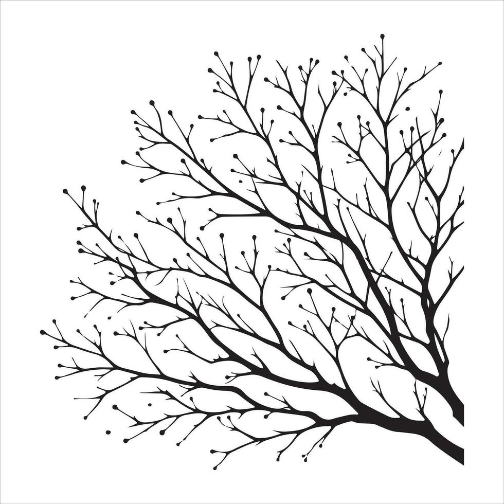 Minimal Autumn Naked Tree vector silhouette
