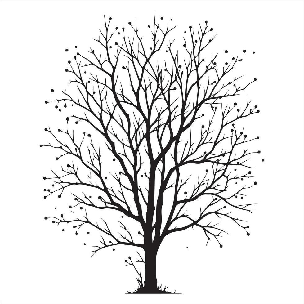 mínimo otoño desnudo árbol vector silueta