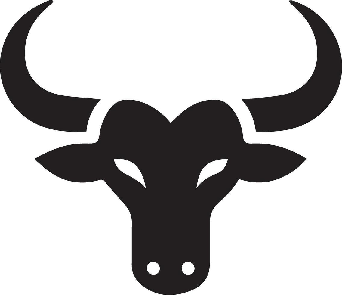 toro cuerno vector silueta negro color, un toro cuerno icono vector