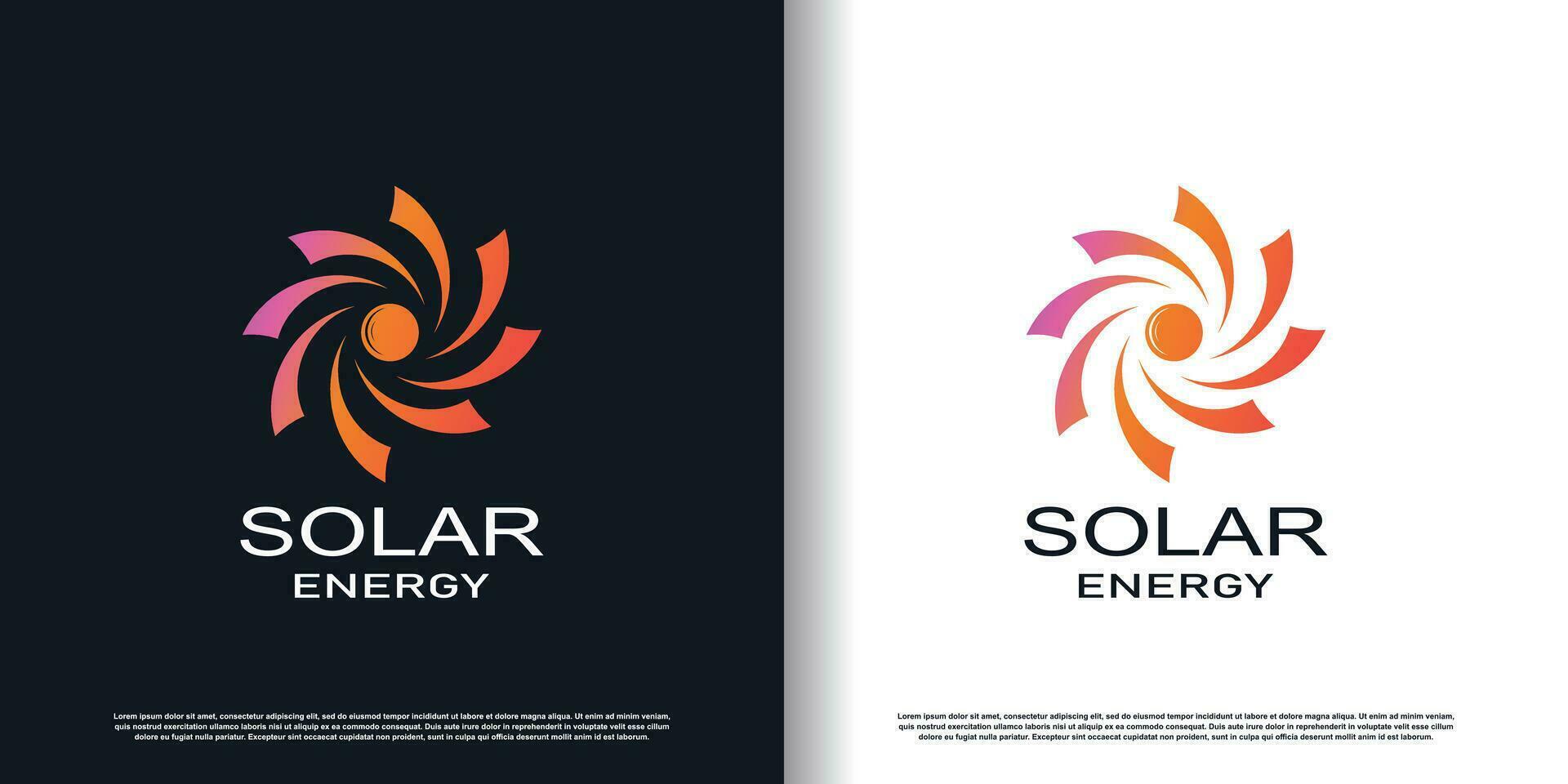 solar energía logo diseño con creativo concepto prima vector